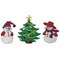 Christmas Snowman & Tree Iron-On Patch Set – Holiday Winter Appliqué Trio (3 Pieces)